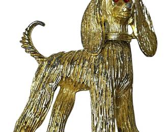 Afghan Hound Gold Tone Brooch