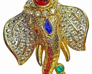 Stunning Jeweled Elephant Brooch