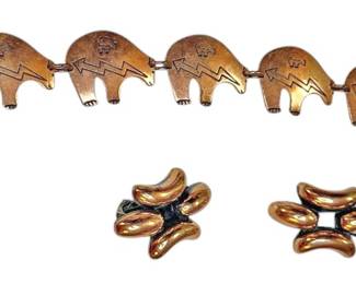 Copper Bear Bracelet Renoir Earrings