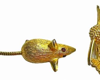 Vintage JJ Hummingbird Pin Mouse PIn