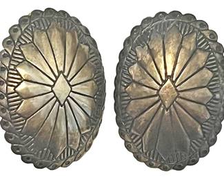 Large Sterling Silver PIerced Earrings