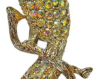Vintage Rhinestone Bird on a Branch