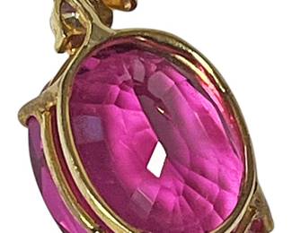 18K Vibrant Pink Stone Pendant