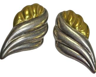 Sterling SIlver Taxco Clip On Earrings