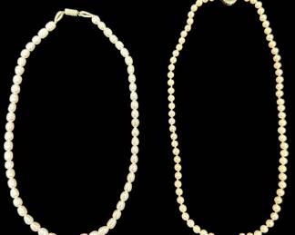 2 Genuine Pearl Necklaces