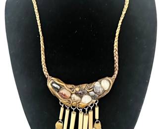 Stone and Bamboo Necklace