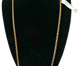 Mens 925 Silver Gold Tone Necklace