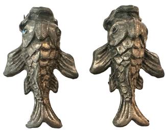 Silver Tone Koi Fish Fur Clips