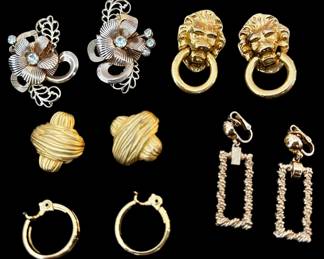 Gold Tone Clip On Earrings