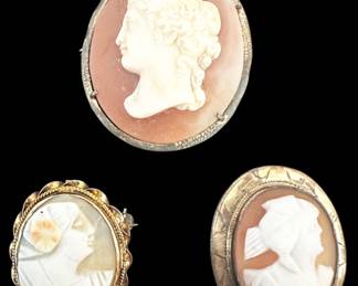 Three Cameo Pins