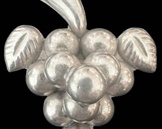 Mexican Silver Grape Cluster Brooch