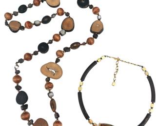Two Wooden Bead Necklaces