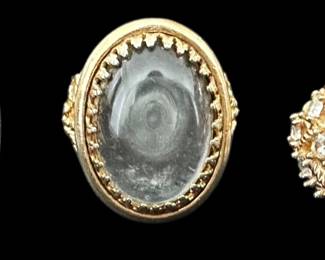 3 Gold Tone Rings Including 1 Trifari