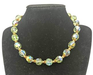 Green Czech Crystal Necklace