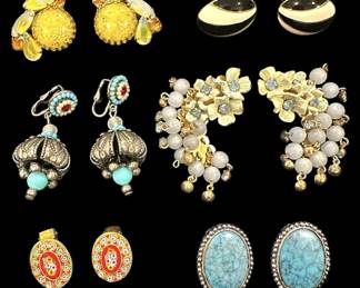 6 Pairs of Clip On Earrings
