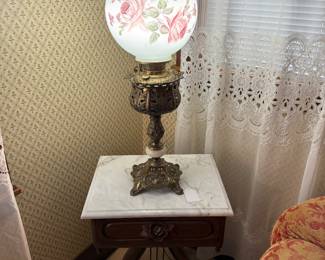 Converted Bradley & Hubbard Kerosene Lamp