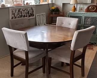 Modern Style Table 52” and 4 Chairs - see next photo for top view