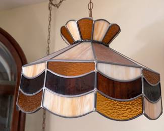 Hanging Tiffany Style Swag Lamp Stained Glass