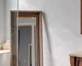 Oak heavy duty floor mirror