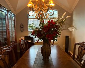 Decorative vase & artificial flowers.