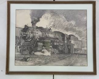 Roscoe Misselhorn Steam Train Framed Art