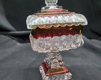 Vintage Westmoreland ruby red wedding compote