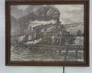 Roscoe Misselhorn Steam Train Framed Art