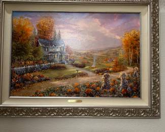 kinkade Autumn at Apple Hill S/N
