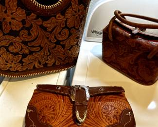 hippy cow leather tooled