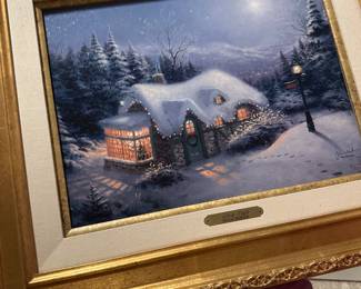 Kinkade silent night gallery print s/n