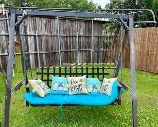 outdoor metal swing