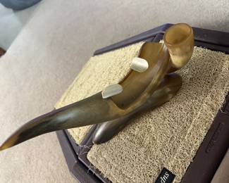 vintage horn cigar pipe holder