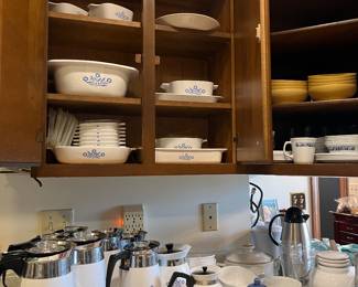 Corelle coffee carafes, bakeware, and dishes 