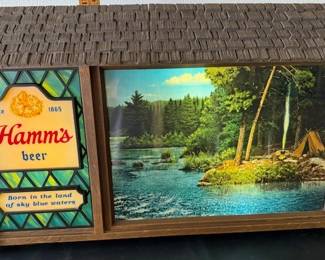 Vintage Hamms Beer sign. In great working condition. More pics on the link https://modestlambestatesales.hibid.com/