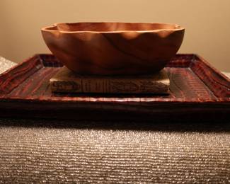 Tray, bow, book