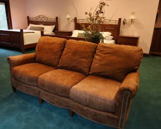 Entire set: sofa, sofa table with plant, two night stands, a dresser two king sized beds with everything: includes, mattress, comforter, linens and pillows (clean mattress - no spots - private summer home - one bed is missing boxspring)