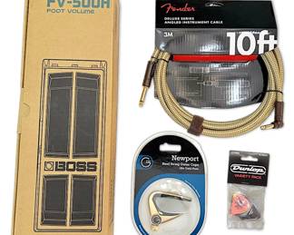 New Boss FV500H Foot Volume Peddle, Fender 10ft Instrument Cable, Guitar Capo, And Guitar Picks