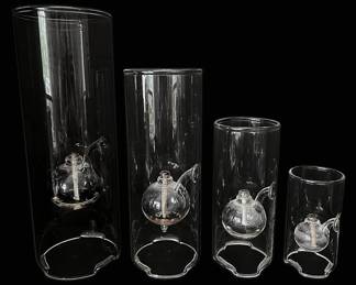 Four Wolfard Co. Glass Oil Lamps
