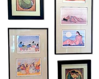 Vintage Ioyan Mani, Thean Teng Chuah, Cecil Youngfox Framed Prints 4 Total