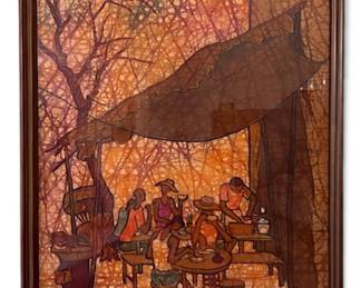 Framed Batik Artwork Signed Seang 1973 31 x 21