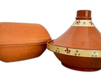 Moroccan Cooking Tagine W. Germany Romertopf Terra Cotta Clay Oven