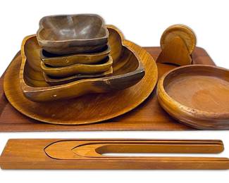 Wooden Serving Bowls, Salad Tongs, More