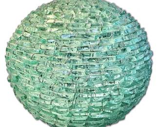 1970s MidCentury Brutalist Glass Table Lamp Shade, Italy