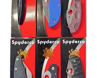 Six Spyderco Pocket Knives