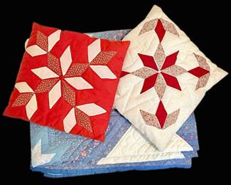 Hand Sewn Quilt And Pillows