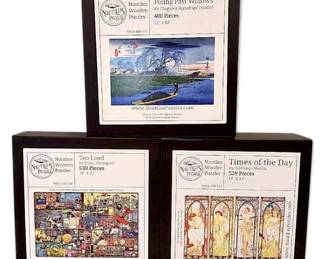 Nautilus Wooden Jigsaw Puzzles, Set of 3 Colin Thompson, Alphonse Mucha, More