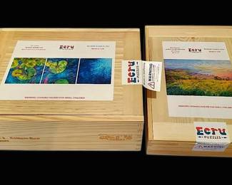 Ecru Wooden Jigsaw Puzzles, Set of 2 Erin Hanson Iris Scott