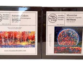 NEW Nautilus Wooden Jigsaw Puzzles, Set of 2 Nongkran Pornmingmas Manami Lingerfelt