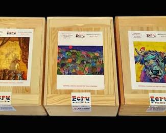 Ecru Wooden Jigsaw Puzzles, Set of 3 Richard Friend, Angie Rees, More