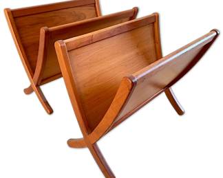 Two MCM Danish Teak Magazine Holders